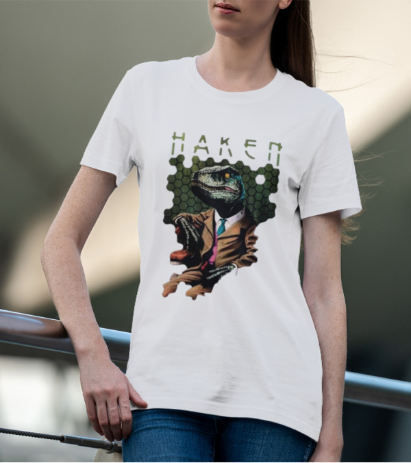 Haken Raptor Sophisticated Dinosaur In Suit T-Shirt