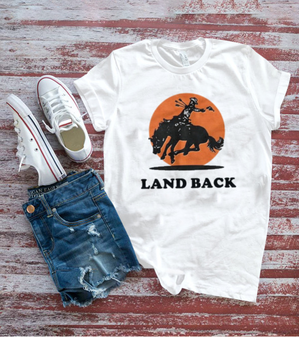Krime Land Back Cowboy Silhouette With Orange Circle T-Shirt