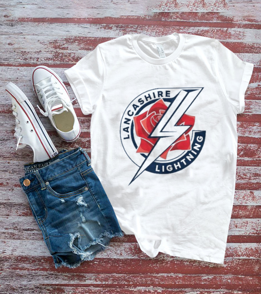 Lancashire Lightning Red Rose Emblem T-Shirt