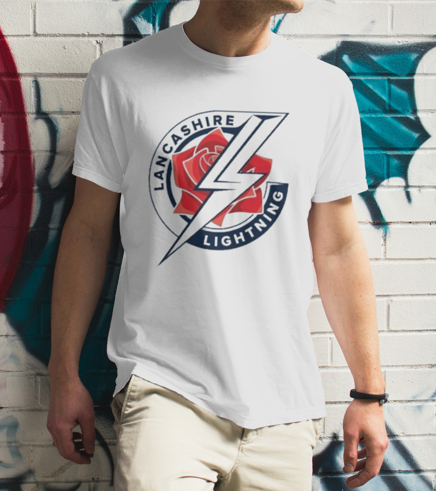 Lancashire Lightning Red Rose Emblem T-Shirt