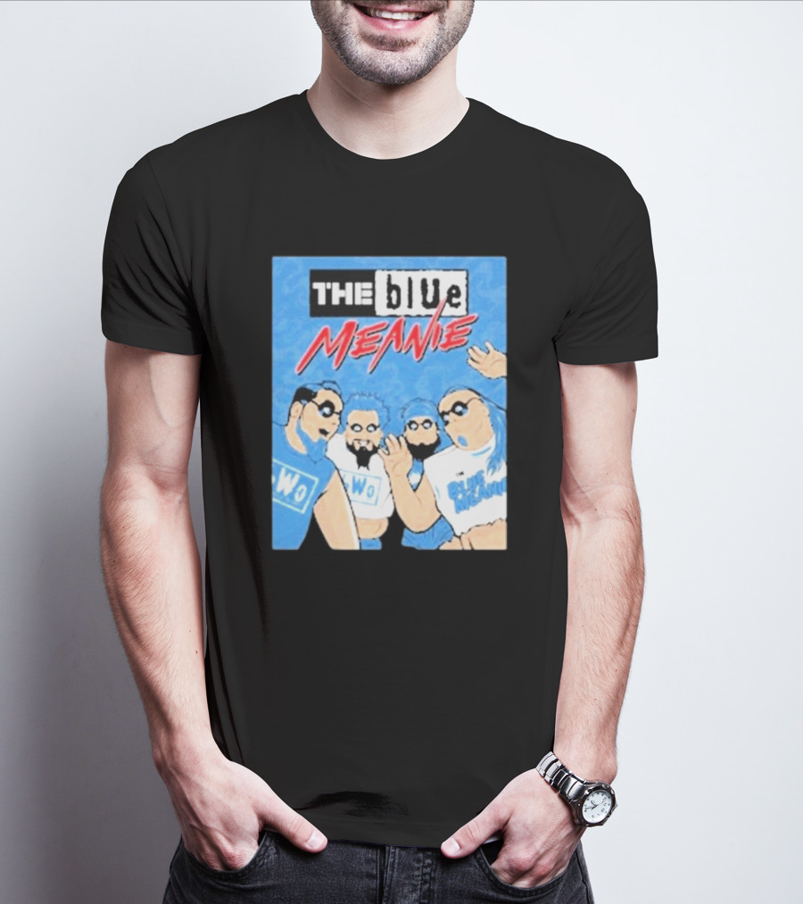 The Blue Meanie NWo Wrestling Comic Style Group T-Shirt