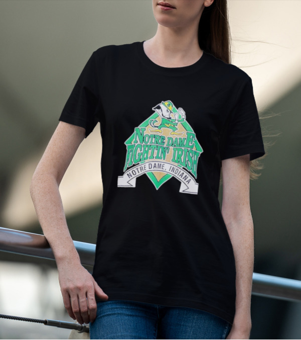 Notre Dame Fightin Irish Notre Dame Indiana Logo With Leprechaun T-Shirt