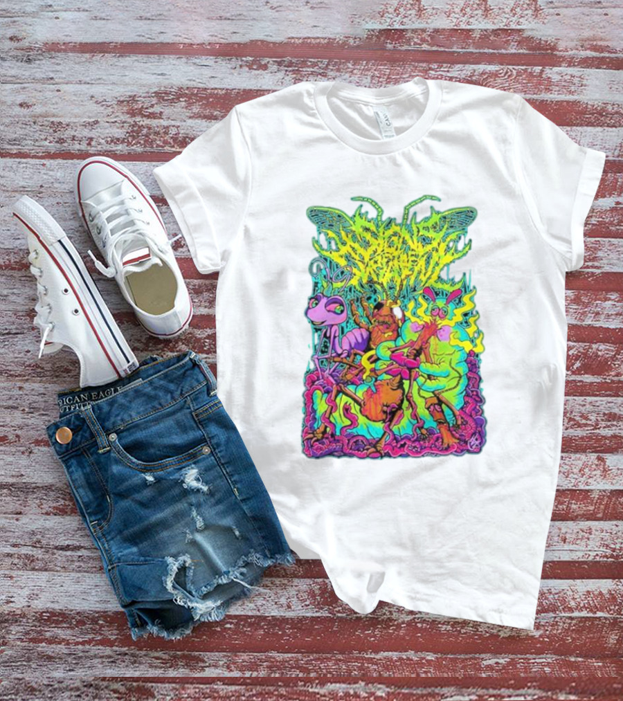 Signs Of The Swarm A Swarm’s Life Neon Psychedelic Insect Adventure T-Shirt