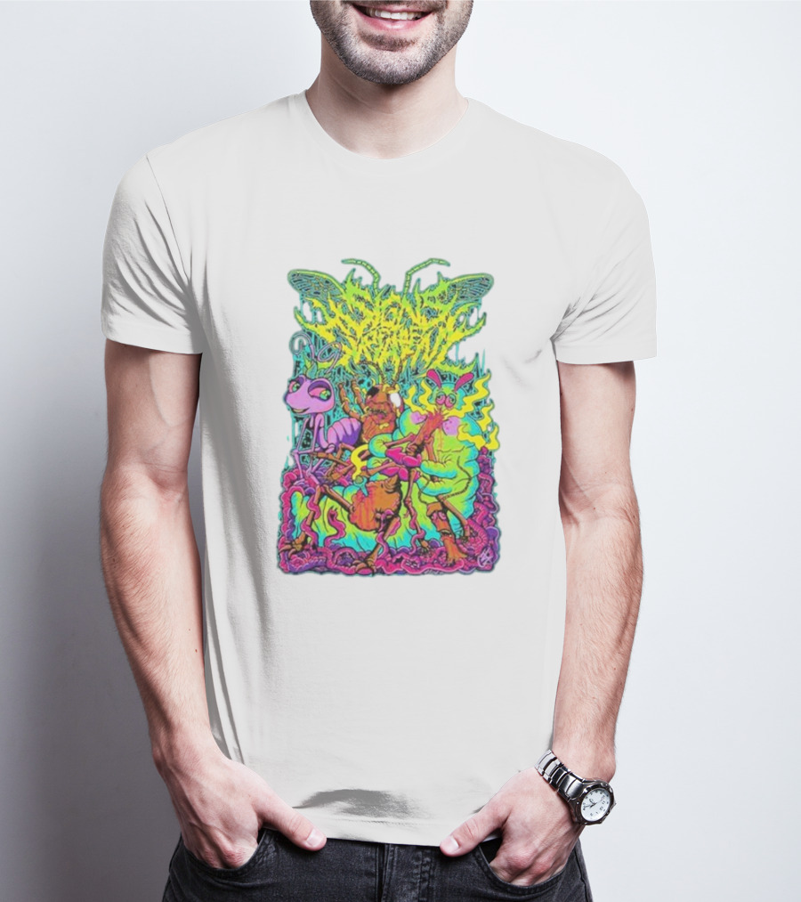 Signs Of The Swarm A Swarm’s Life Neon Psychedelic Insect Adventure T-Shirt