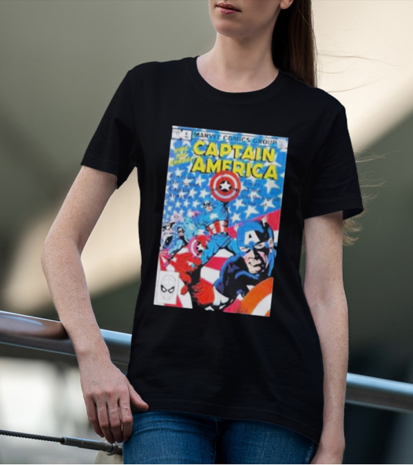 MARVEL COMICS GROUP CAPTAIN AMERICA VINTAGE COVER ROCKOFFTRADE MERCH T-Shirt