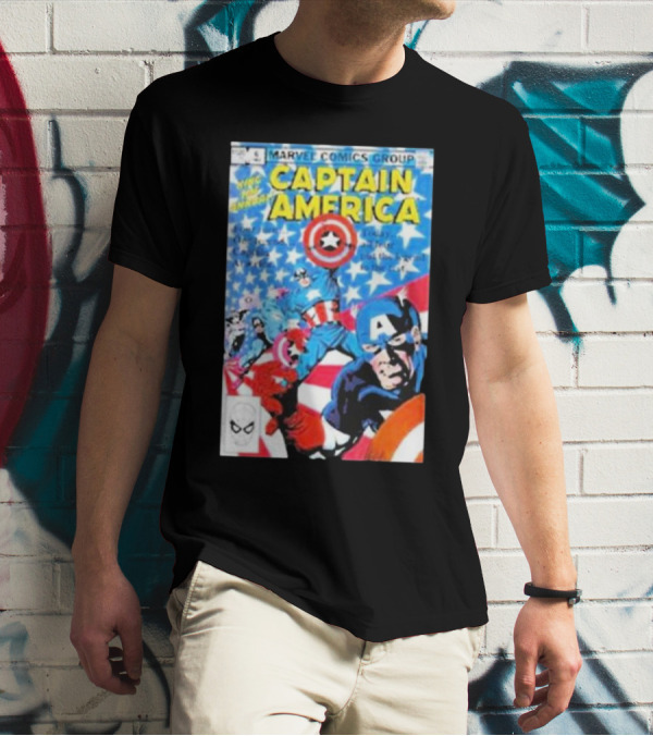 MARVEL COMICS GROUP CAPTAIN AMERICA VINTAGE COVER ROCKOFFTRADE MERCH T-Shirt