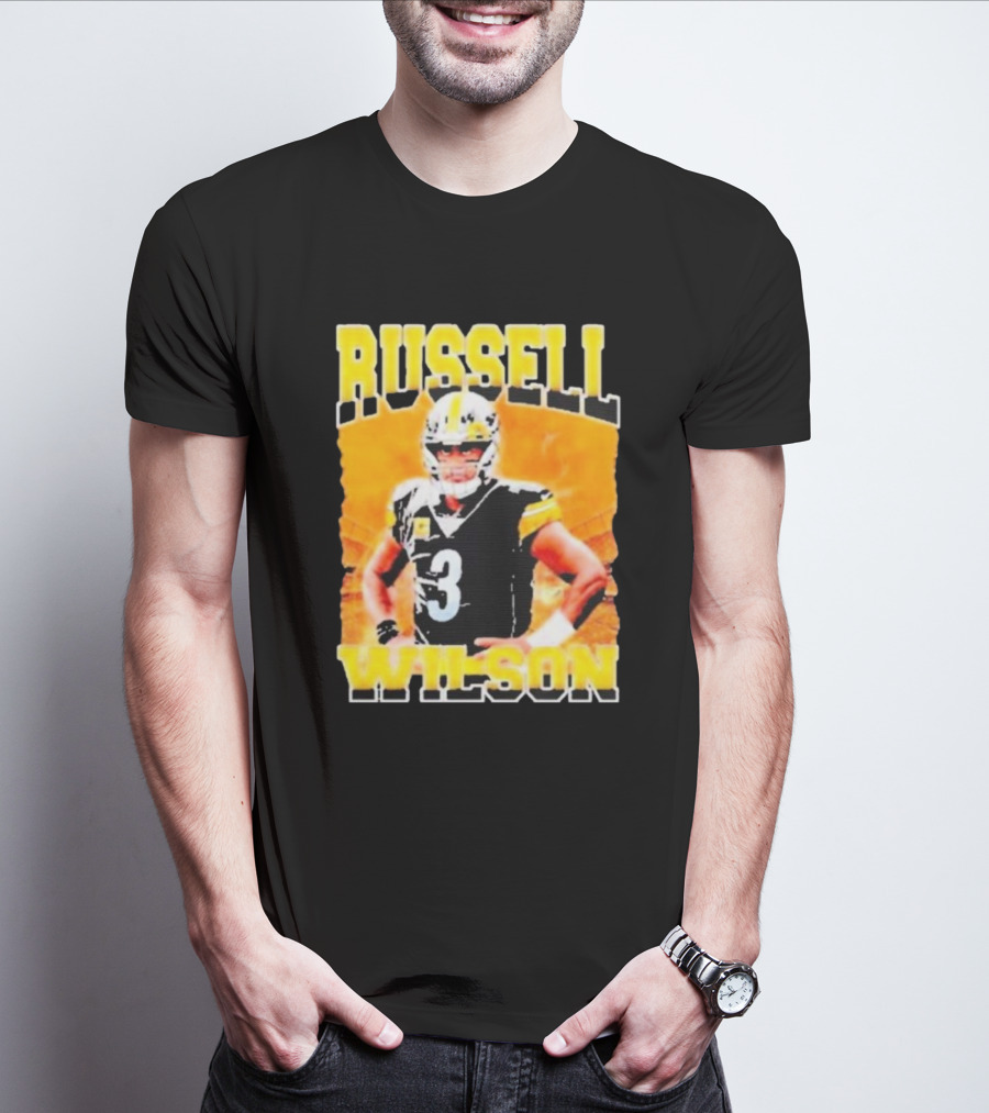Russell Wilson Vintage Steelers Colors T-Shirt
