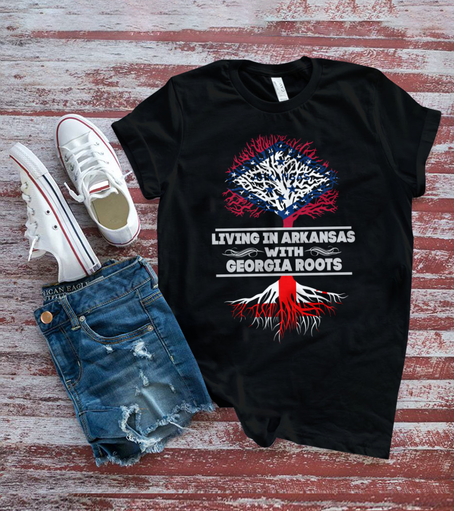 Discover Your Deep Southern Heritage: Living In Arkansas With Georgia Roots Connection T-Shirt