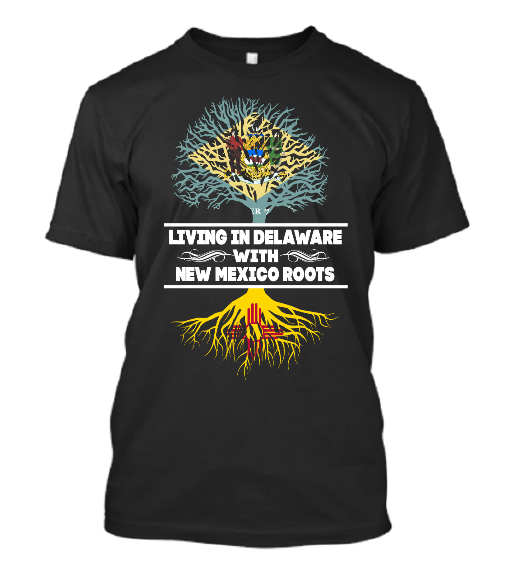 Delaware Life New Mexico Heritage Tree Design Roots T-Shirt