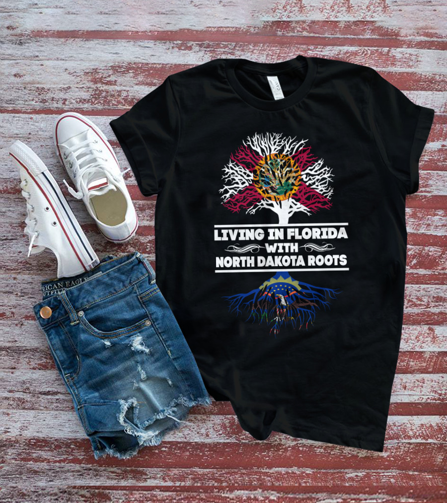 Florida Lifestyle Embraced With Proud North Dakota Heritage Roots T-Shirt