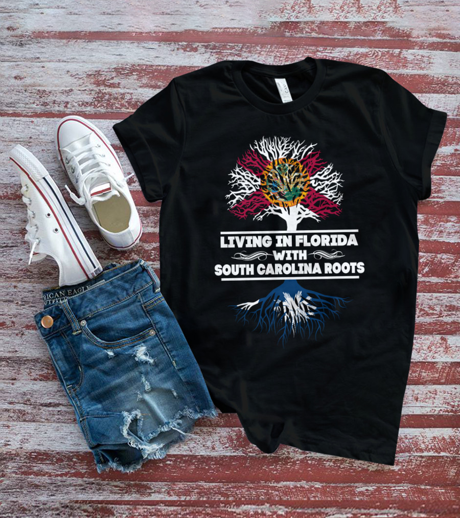 Florida Tree With South Carolina Roots Design Featuring State Flag Influence T-Shirt