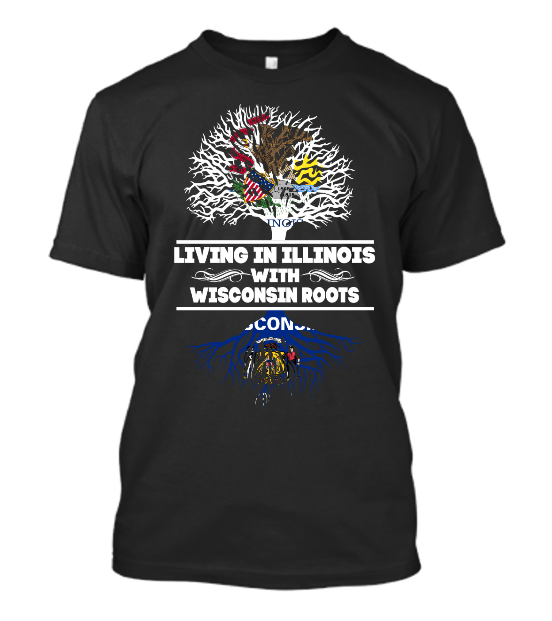 Illinois Roots Wisconsin Heritage State Tree T-Shirt