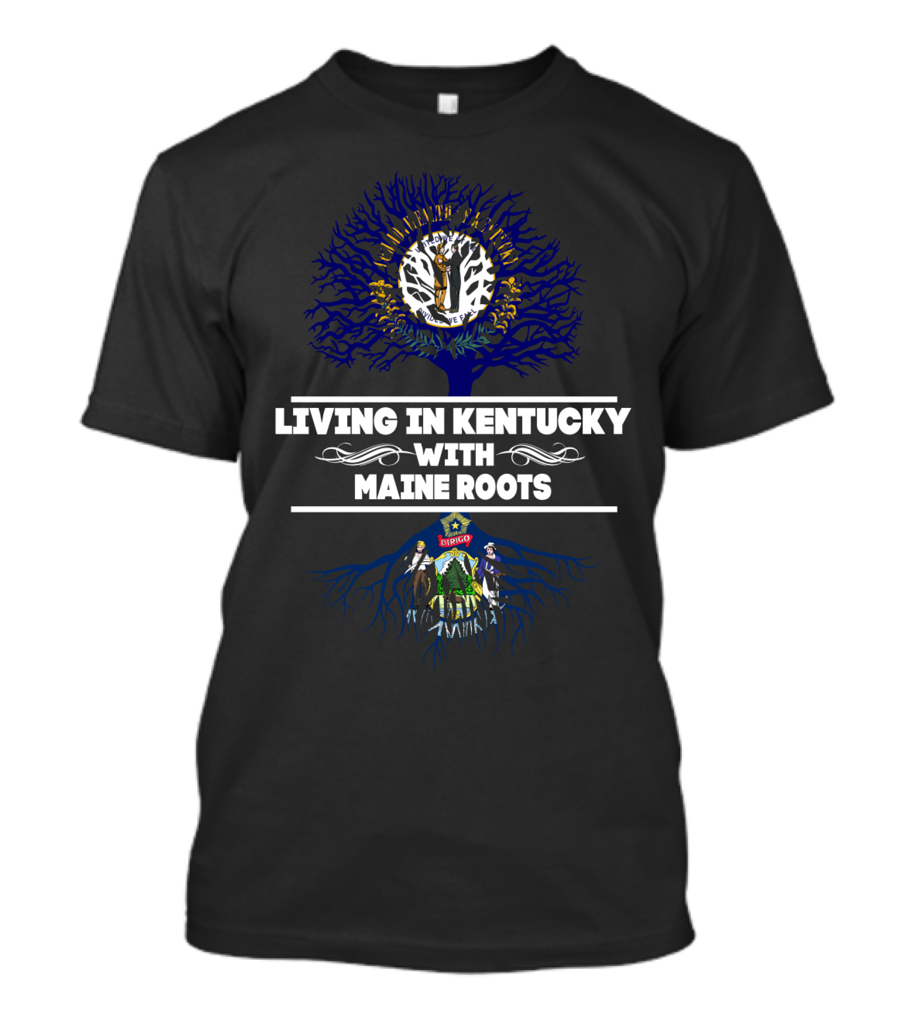Kentucky Residency With Deep Maine Heritage Tree T-Shirt