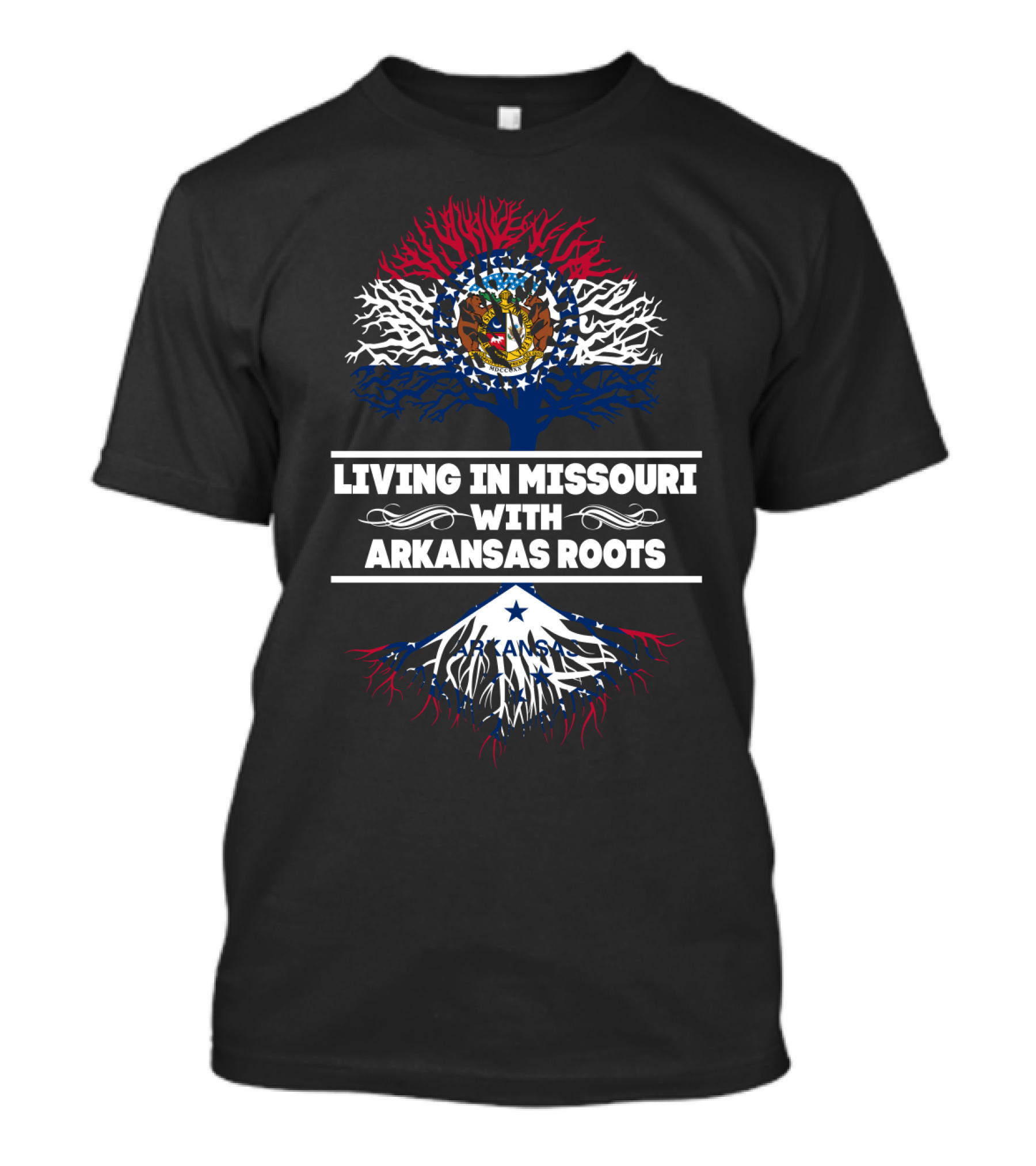 Missouri Pride Arkansas Heritage Tree Flag T-Shirt