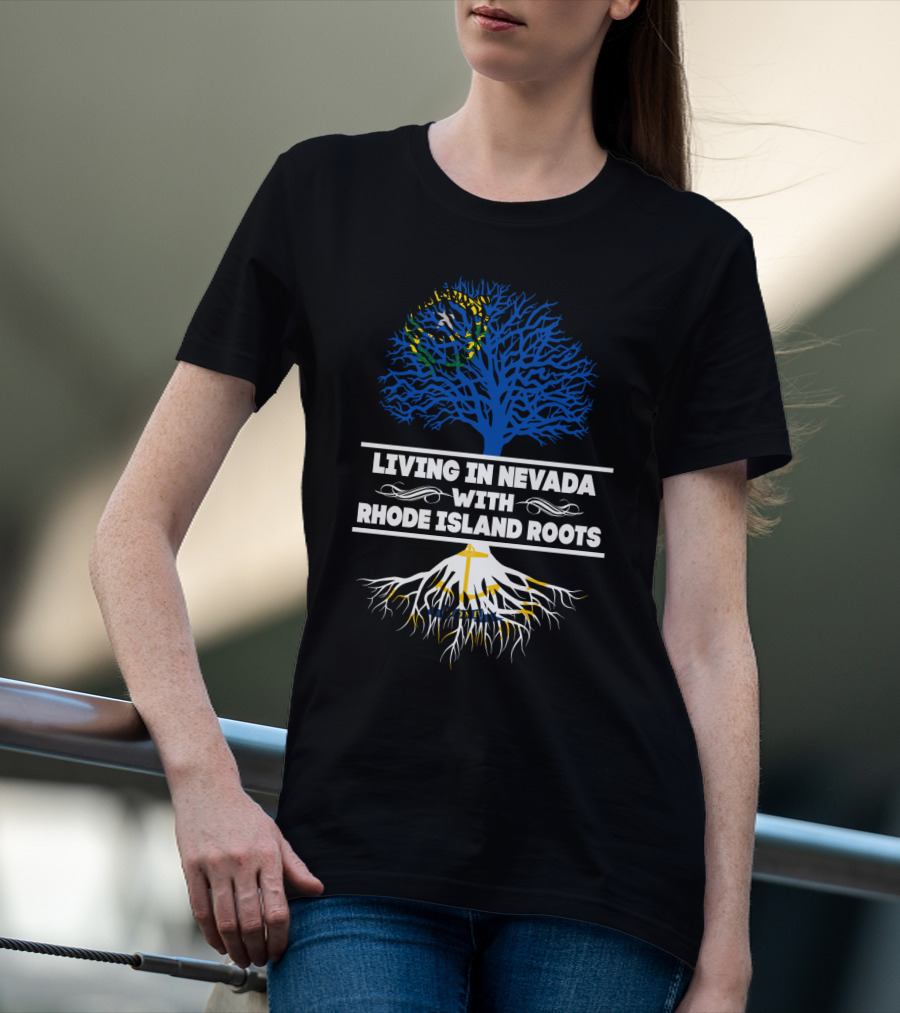 Nevada Resident With Deep Rhode Island Heritage Featuring Vibrant Tree T-Shirt