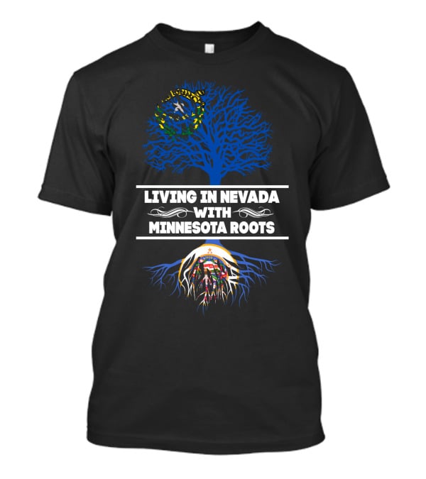 Nevada Residency With Deep Minnesota Heritage Showcased In Tree And Roots T-Shirt