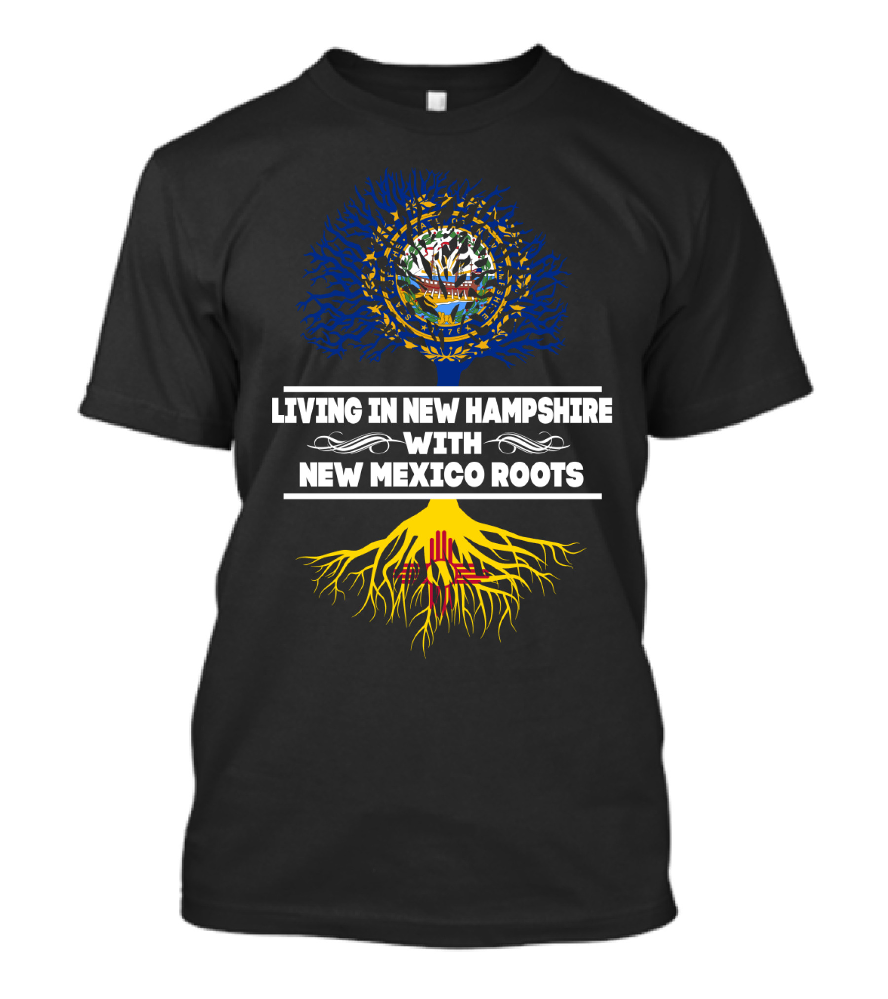 Living In New Hampshire Embracing New Mexico Roots With Iconic State Symbols T-Shirt