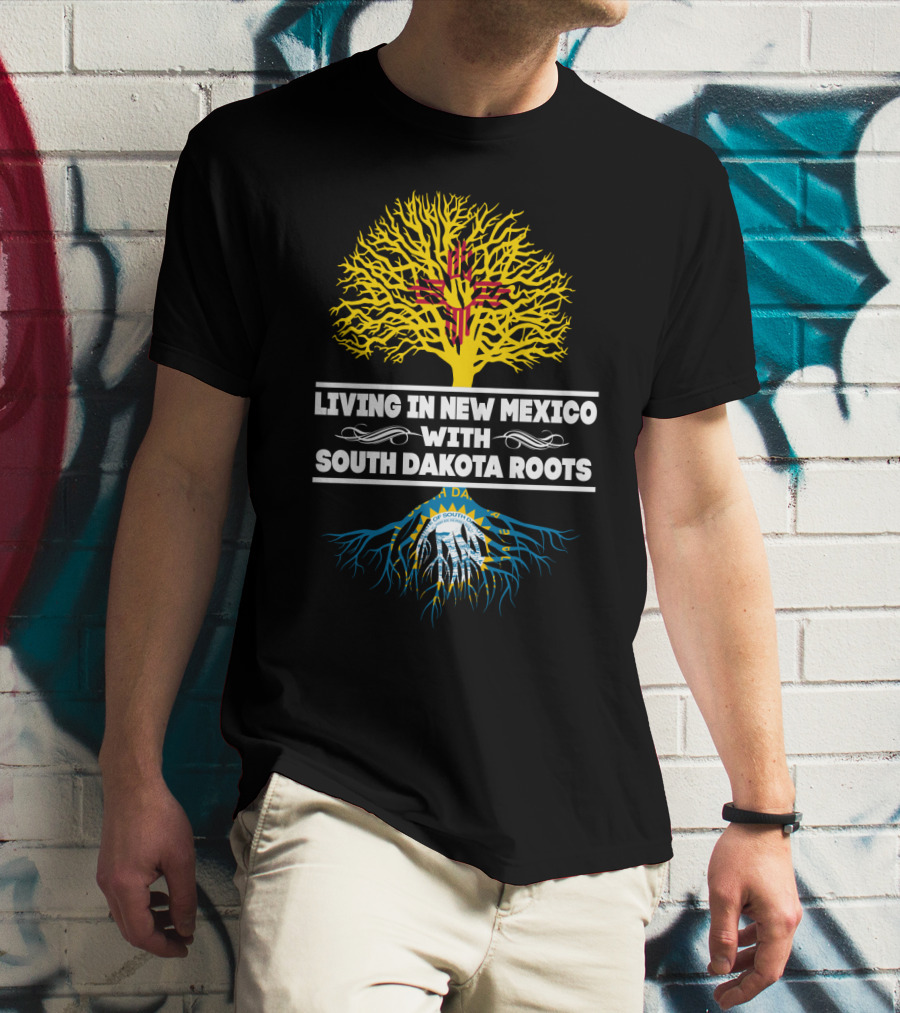 Living In New Mexico With South Dakota Roots Zia Symbol And State Seal Tree T-Shirt