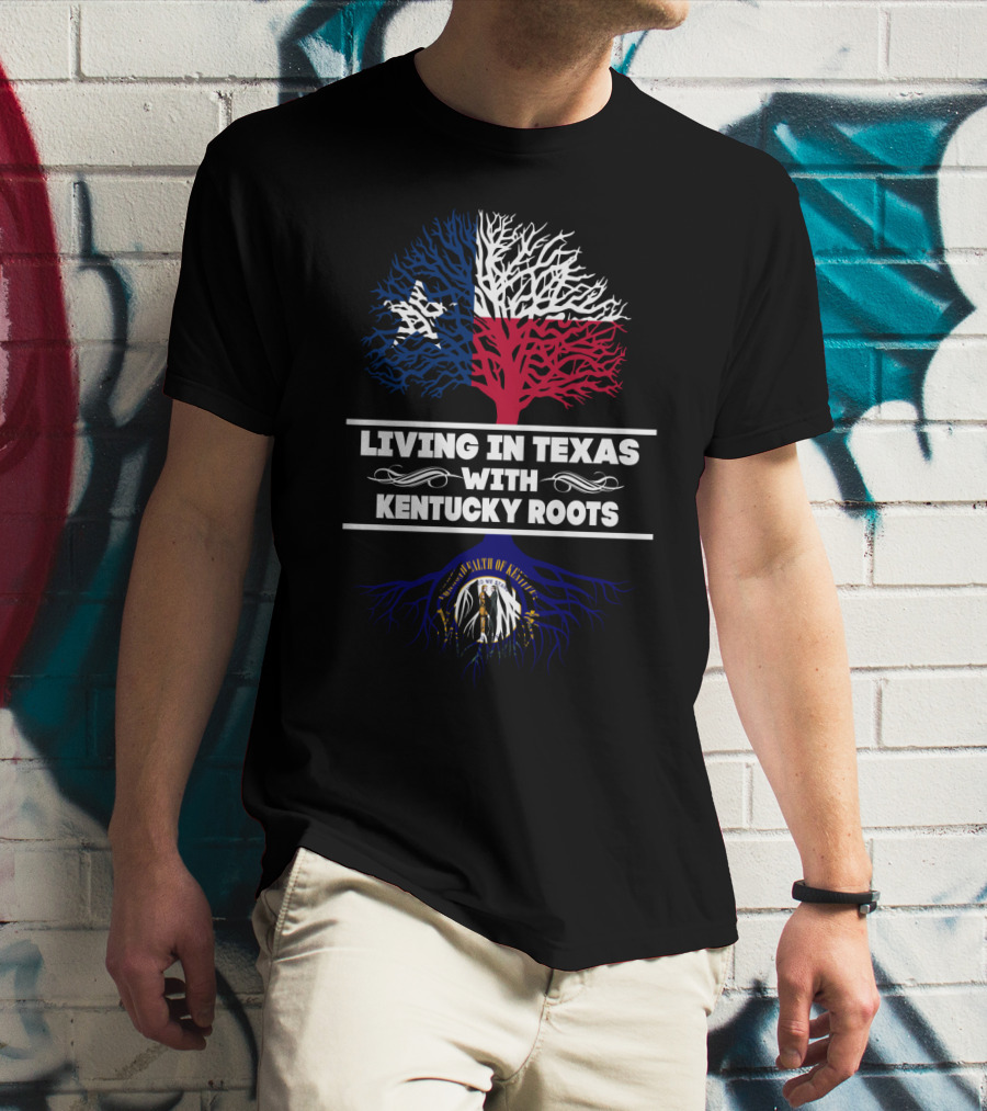 Texas And Kentucky Pride: Lone Star Tree With Commonwealth Of Kentucky Emblem T-Shirt