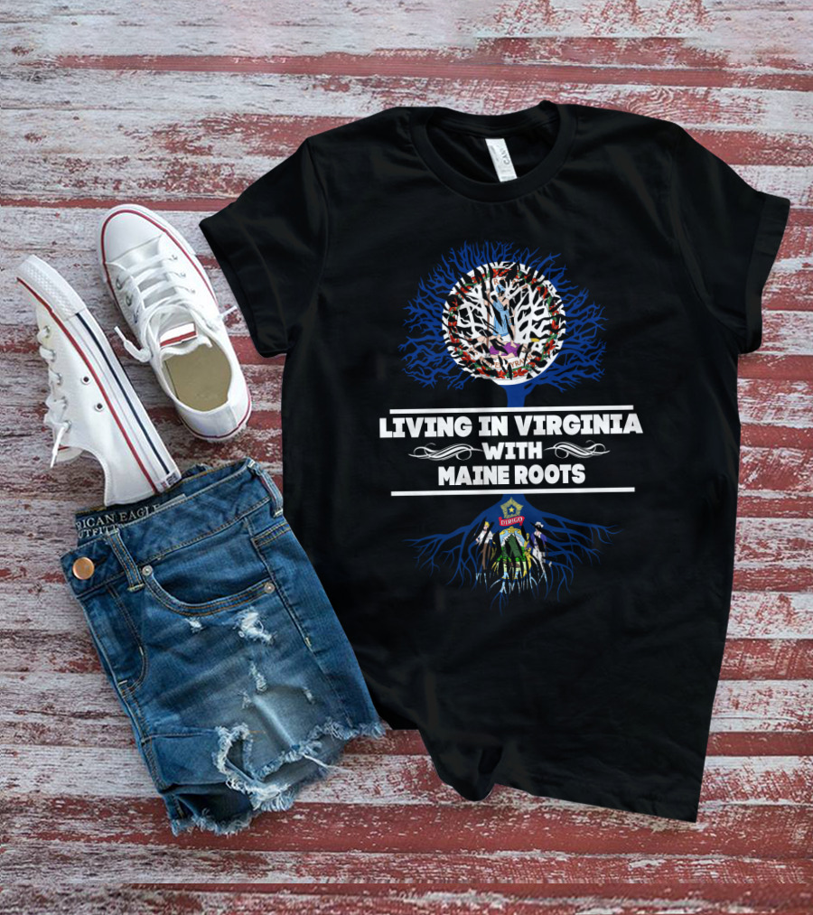 Virginia Living Maine Roots State Pride Connection Tree T-Shirt