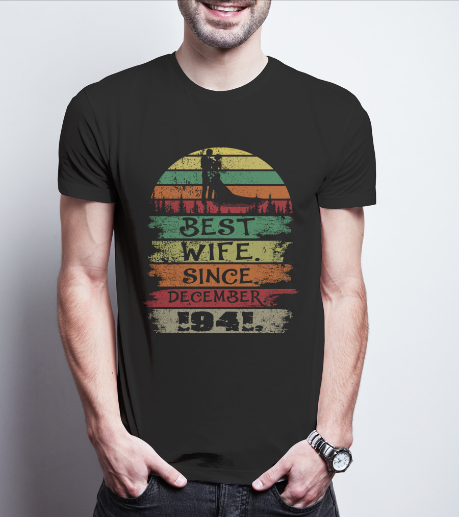 Best Wife Since December 1941 Vintage Sunset T-Shirt