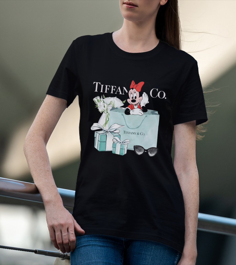 Tiffany And Co Minnie Mouse Bag Flowers Sunglasses T-Shirt
