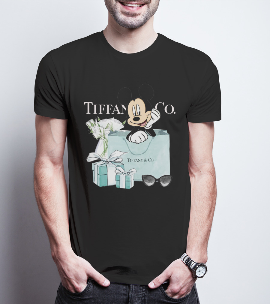 Tiffany And Co Mickey Mouse With Gift Boxes And Flowers T-Shirt
