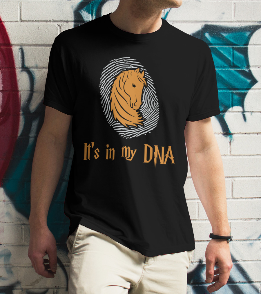 It's In My DNA Horse Love With Horse And Fingerprint T-Shirt
