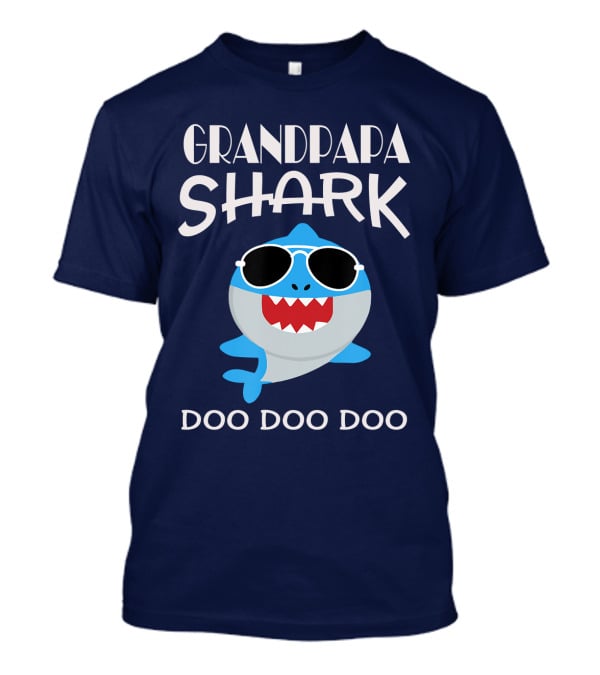 Grandpapa Shark Doo Doo Doo Sunglasses Cartoon T-Shirt