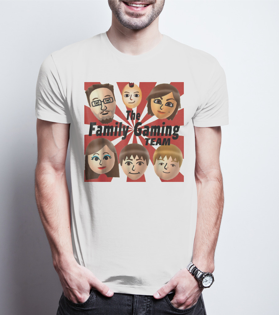 Family Gaming Team Characters With Text Burst T-Shirt