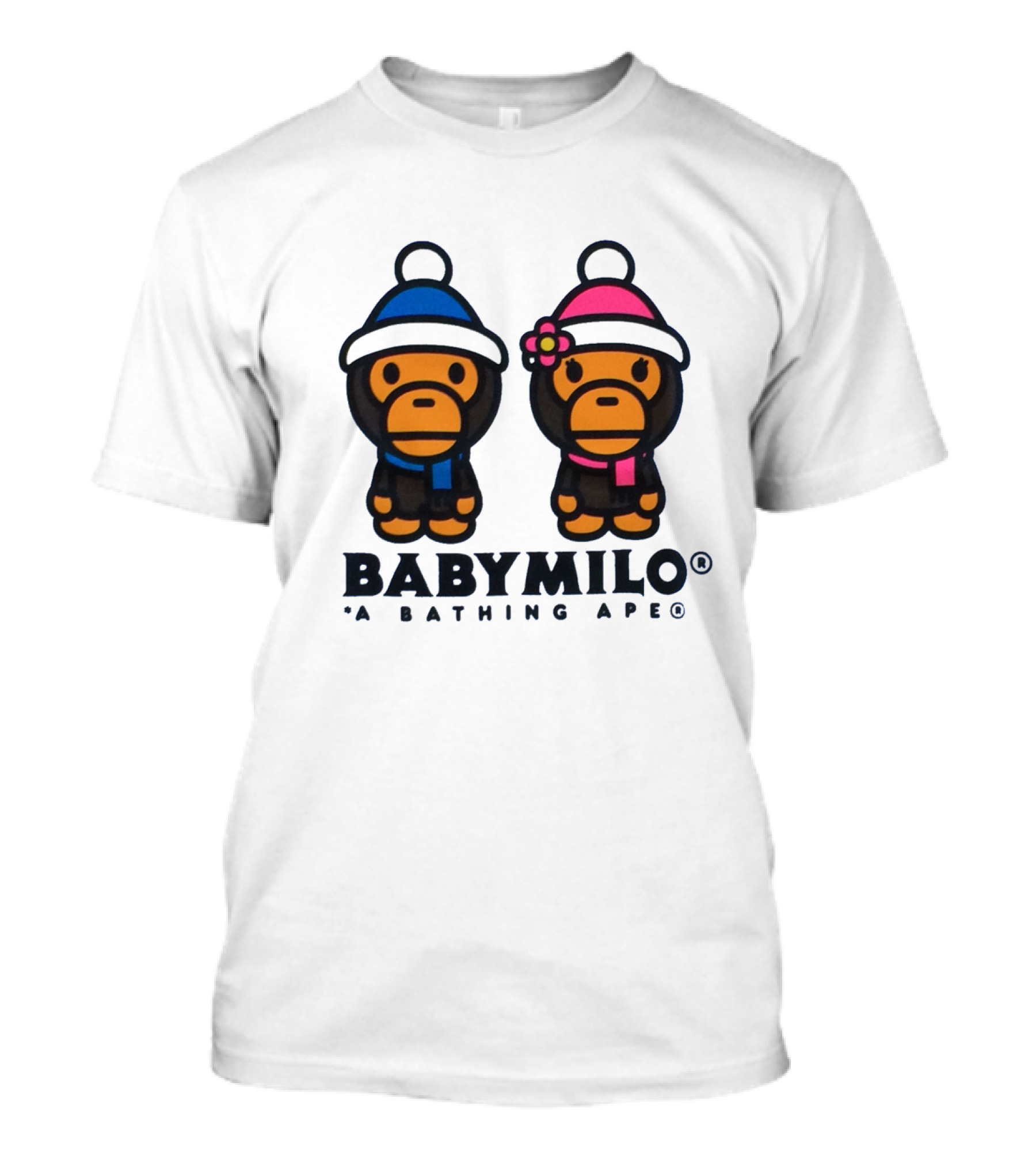 BABY MILO A BATHING APE Blue And Pink Winter Outfits T-Shirt
