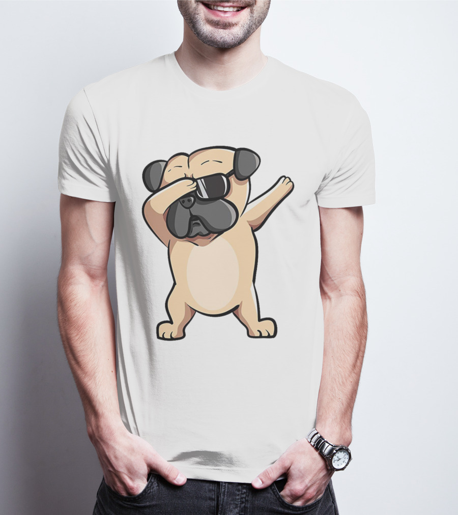 Cool Dabbing Pug With Sunglasses Cute Funny Dog Dab AZP T-Shirt