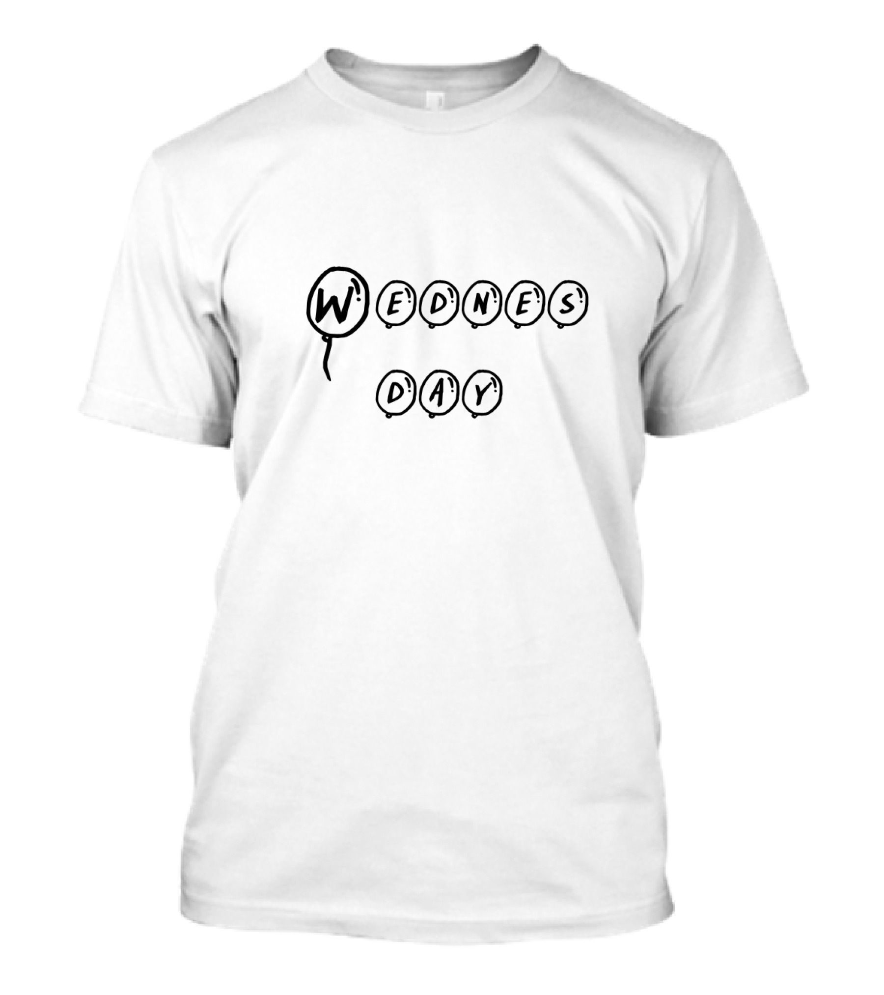 Wednesday Balloon Letters Floating Playful Typography T-Shirt