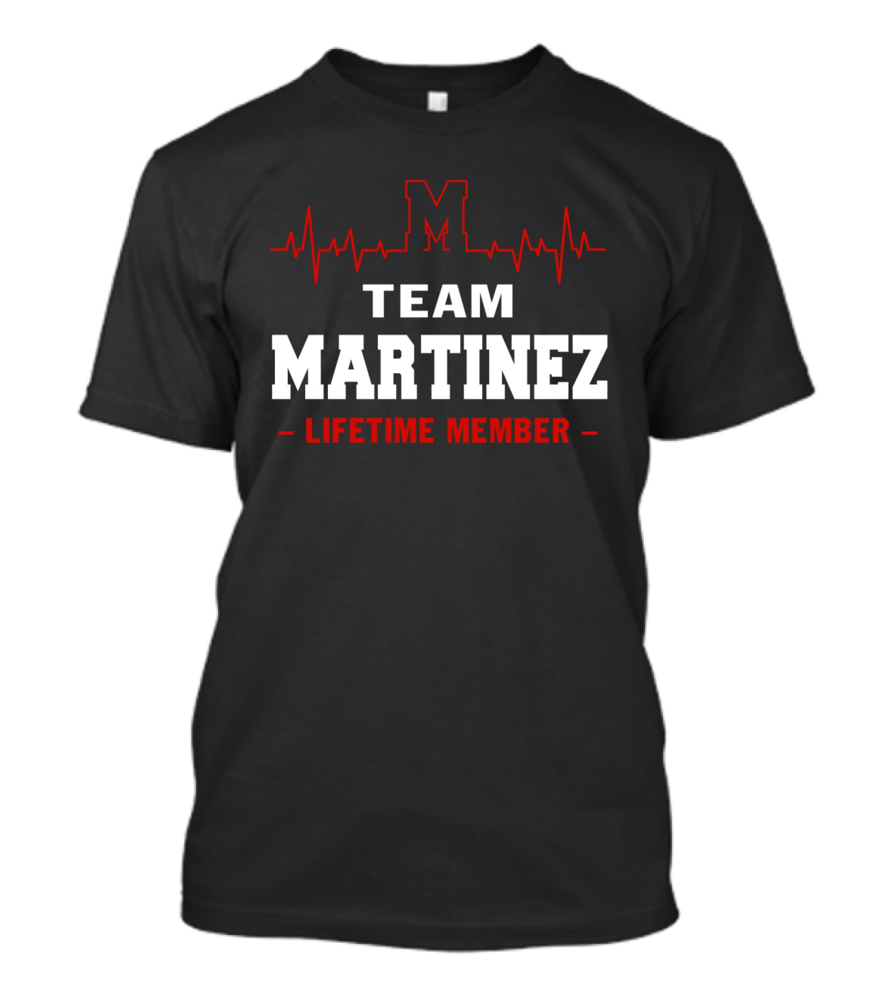 Team Martinez Lifetime Member Red Heartbeat Line M T-Shirt