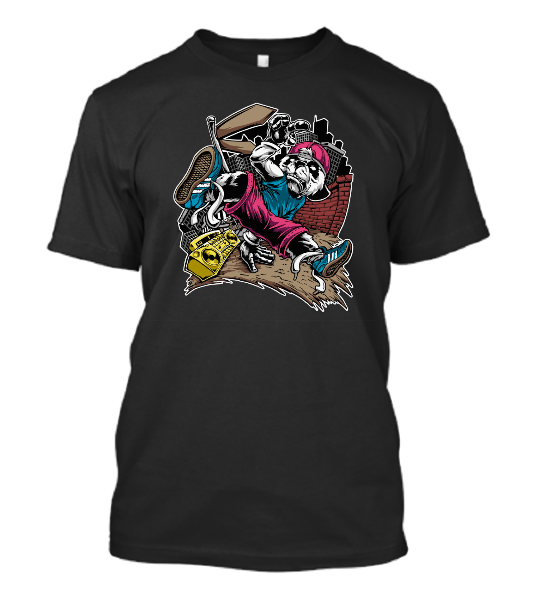 Kungfu Panda Boombox Break Dance Urban Vibes Music T-Shirt