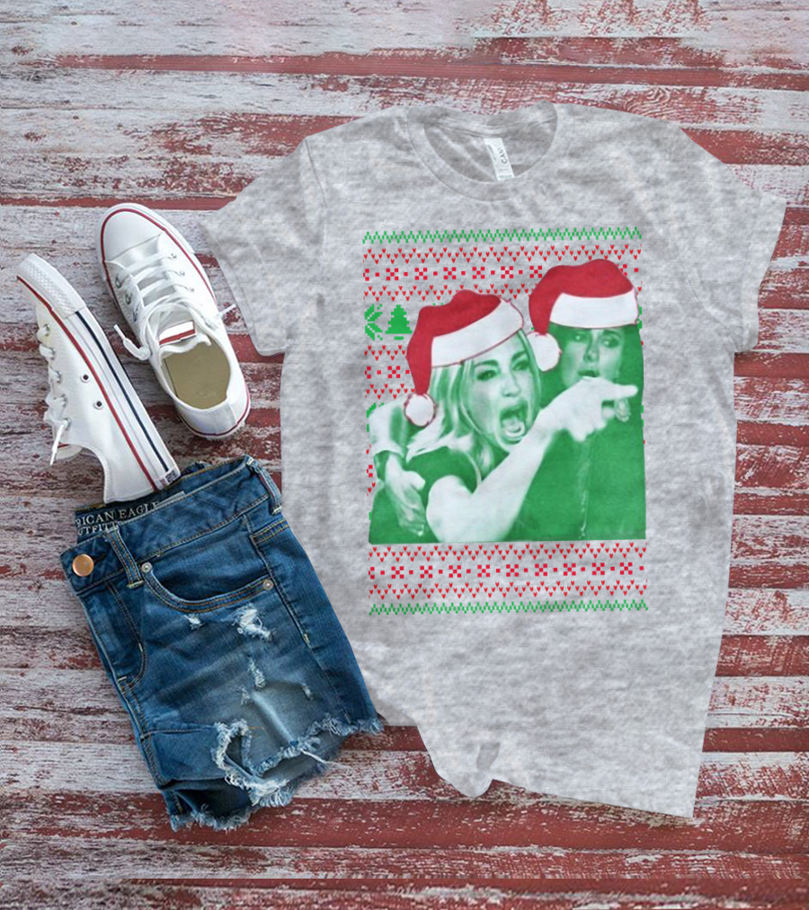 Woman Yelling At Cat Meme Christmas Santa Hats Raglan T-Shirt