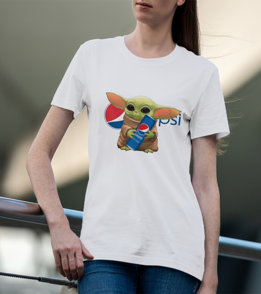Baby Yoda Holding Pepsi Can With Pepsi T-Shirt
