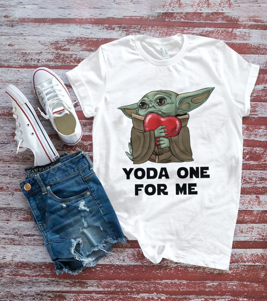 Yoda One For Me Baby Yoda Hug Heart T-Shirt