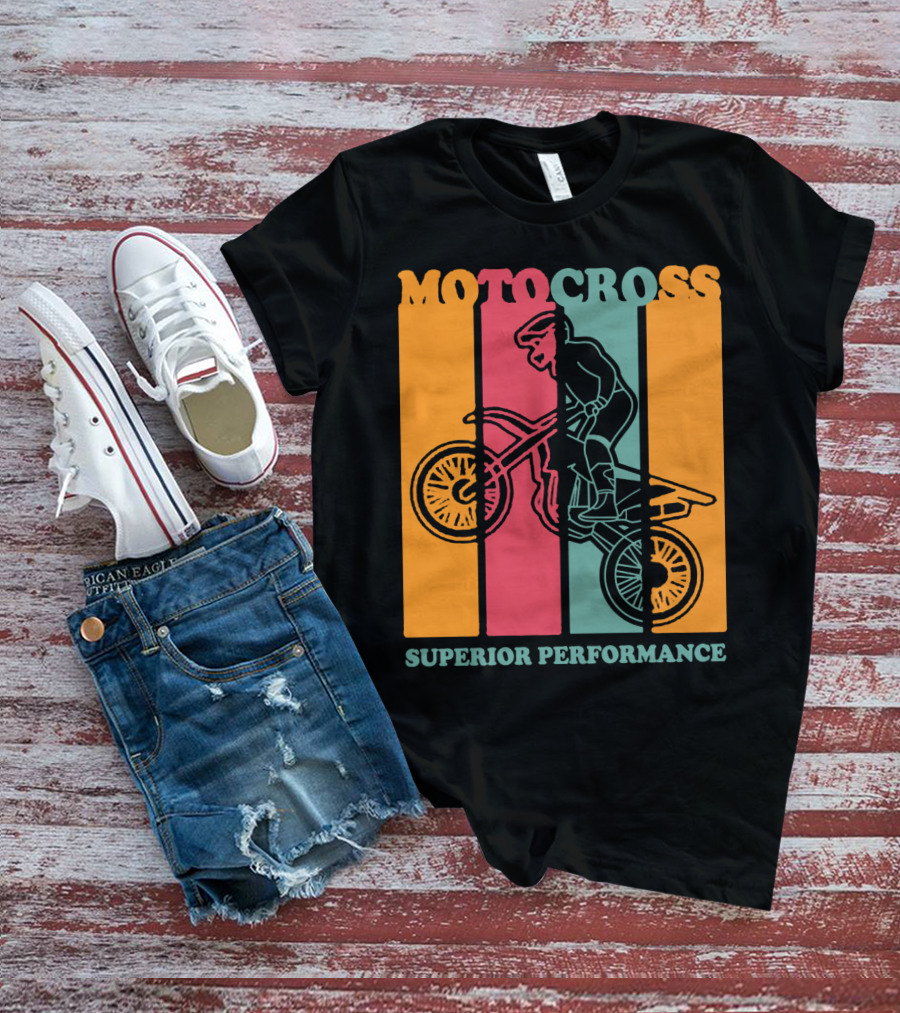 MOTO CROSS SUPERIOR PERFORMANCE VINTAGE STRIPES RIDER T-Shirt
