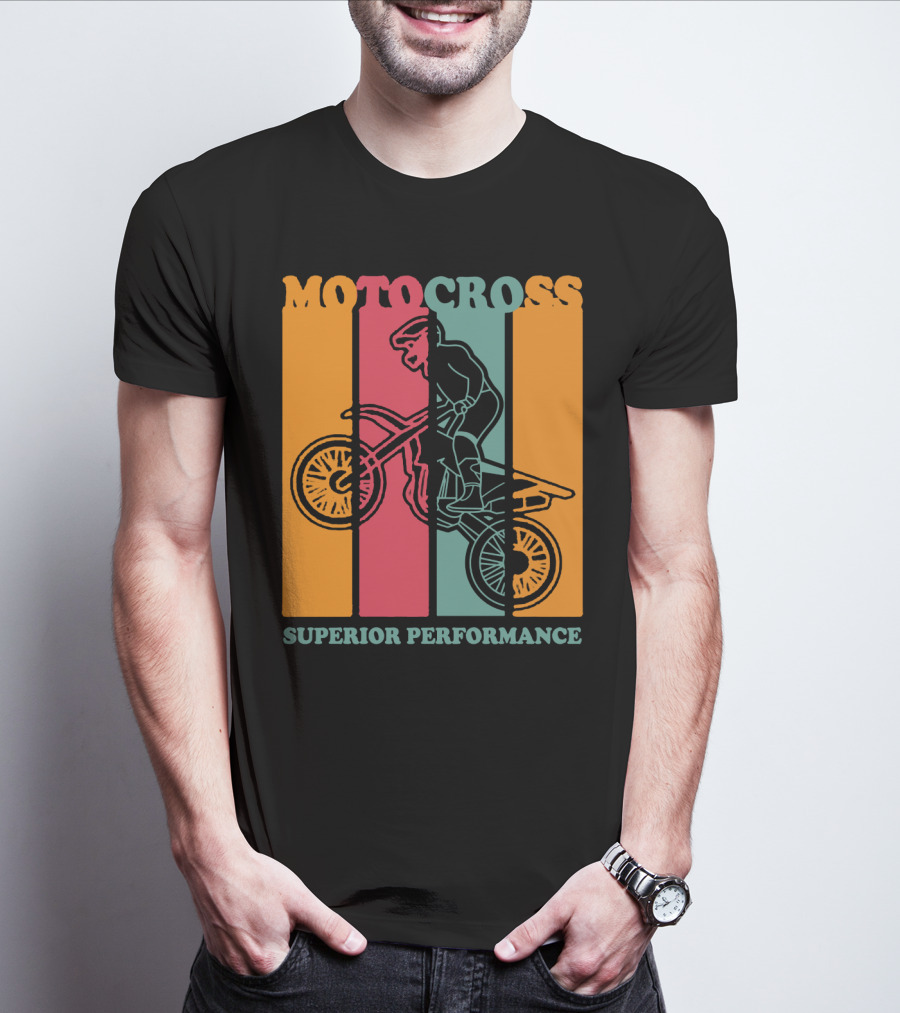 MOTO CROSS SUPERIOR PERFORMANCE VINTAGE STRIPES RIDER T-Shirt