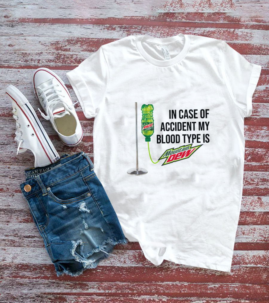 Blood Type IV Mountain Dew Emergency Kit T-Shirt