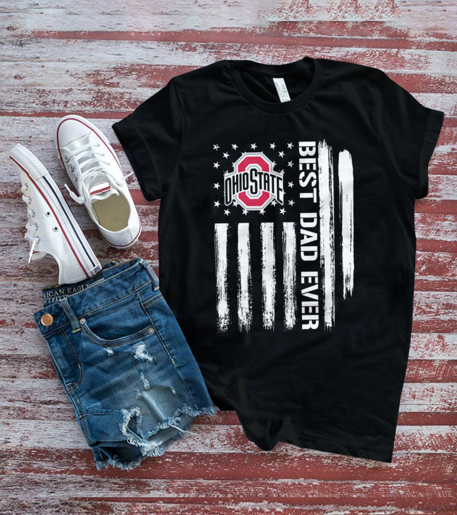 Ohio State Best Dad Ever Flag T-Shirt