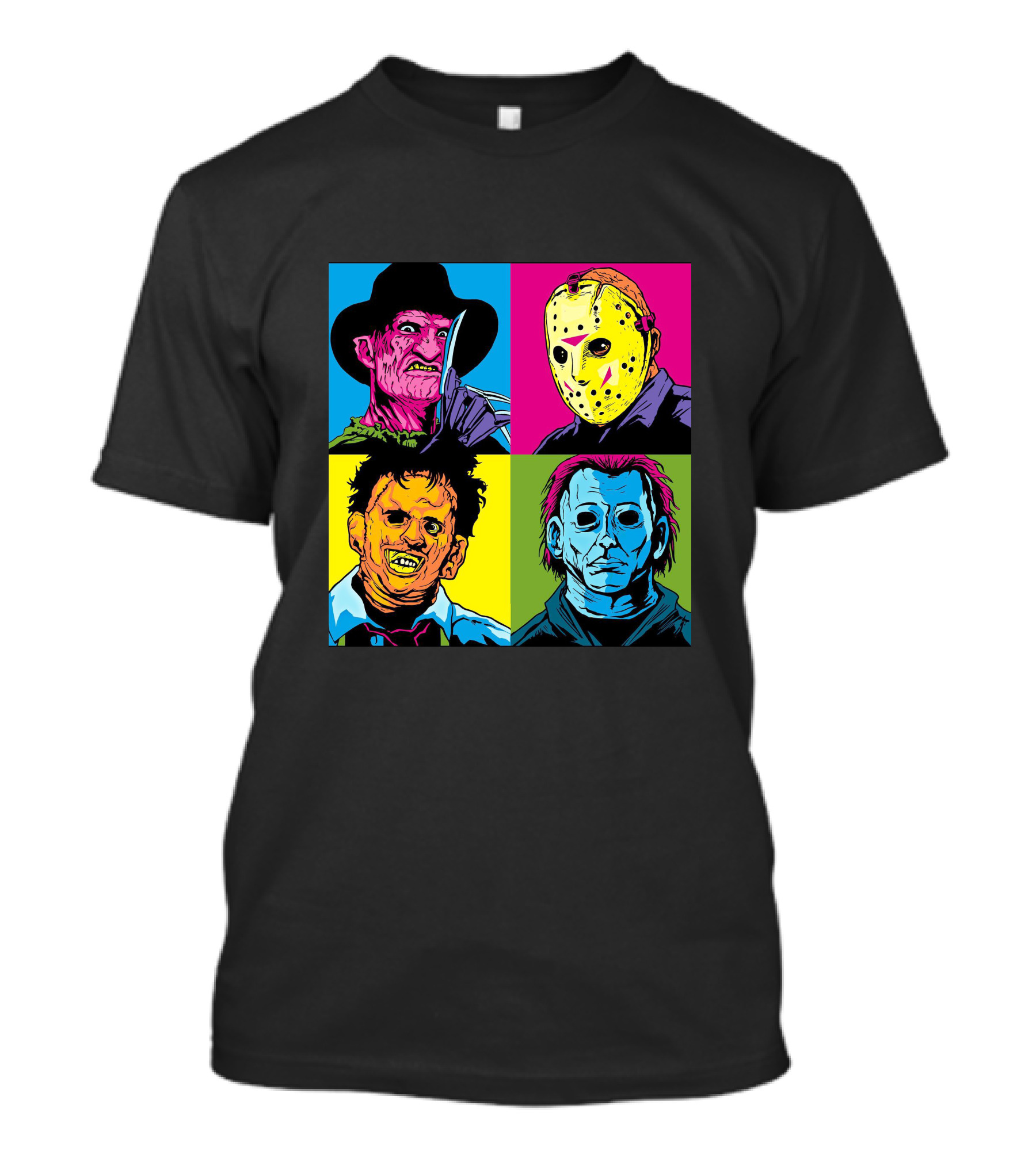Freddy Krueger Jason Voorhees Leatherface Michael Myers Horror Movie Pop T-Shirt