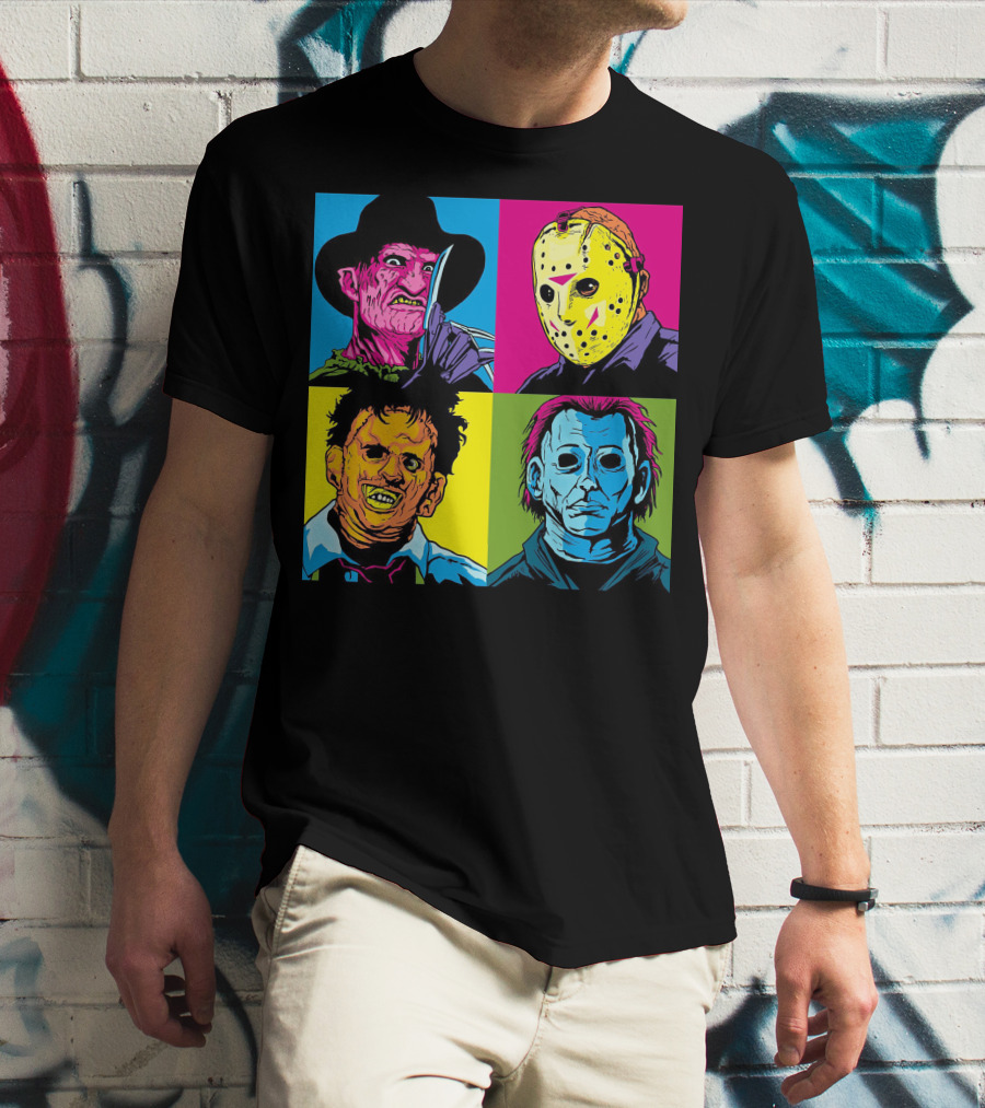 Freddy Krueger Jason Voorhees Leatherface Michael Myers Horror Movie Pop T-Shirt