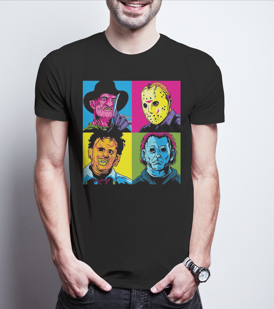 Freddy Krueger Jason Voorhees Leatherface Michael Myers Horror Movie Pop T-Shirt