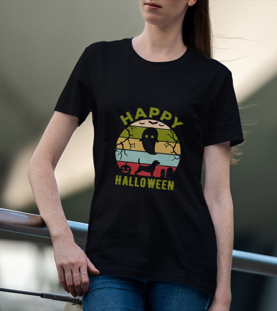 Happy Halloween Beagle Ghost Pumpkin T-Shirt