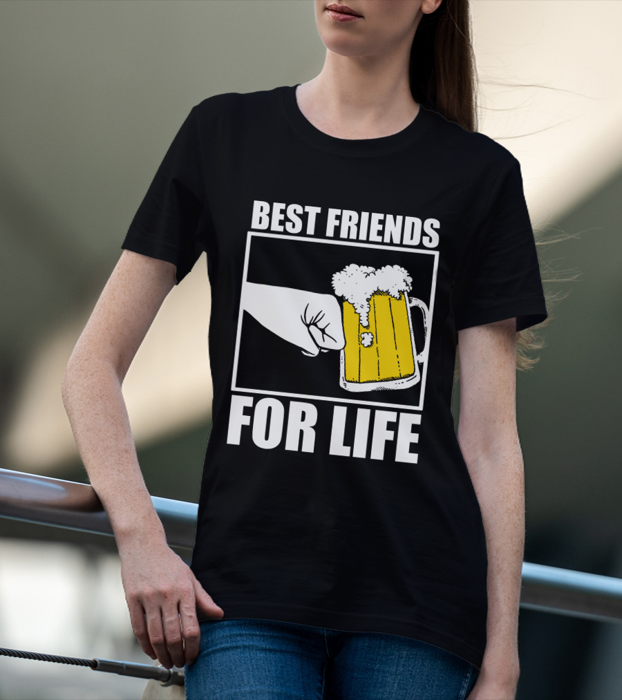 Best Friends For Life Beer Mug Fist Bump T-Shirt