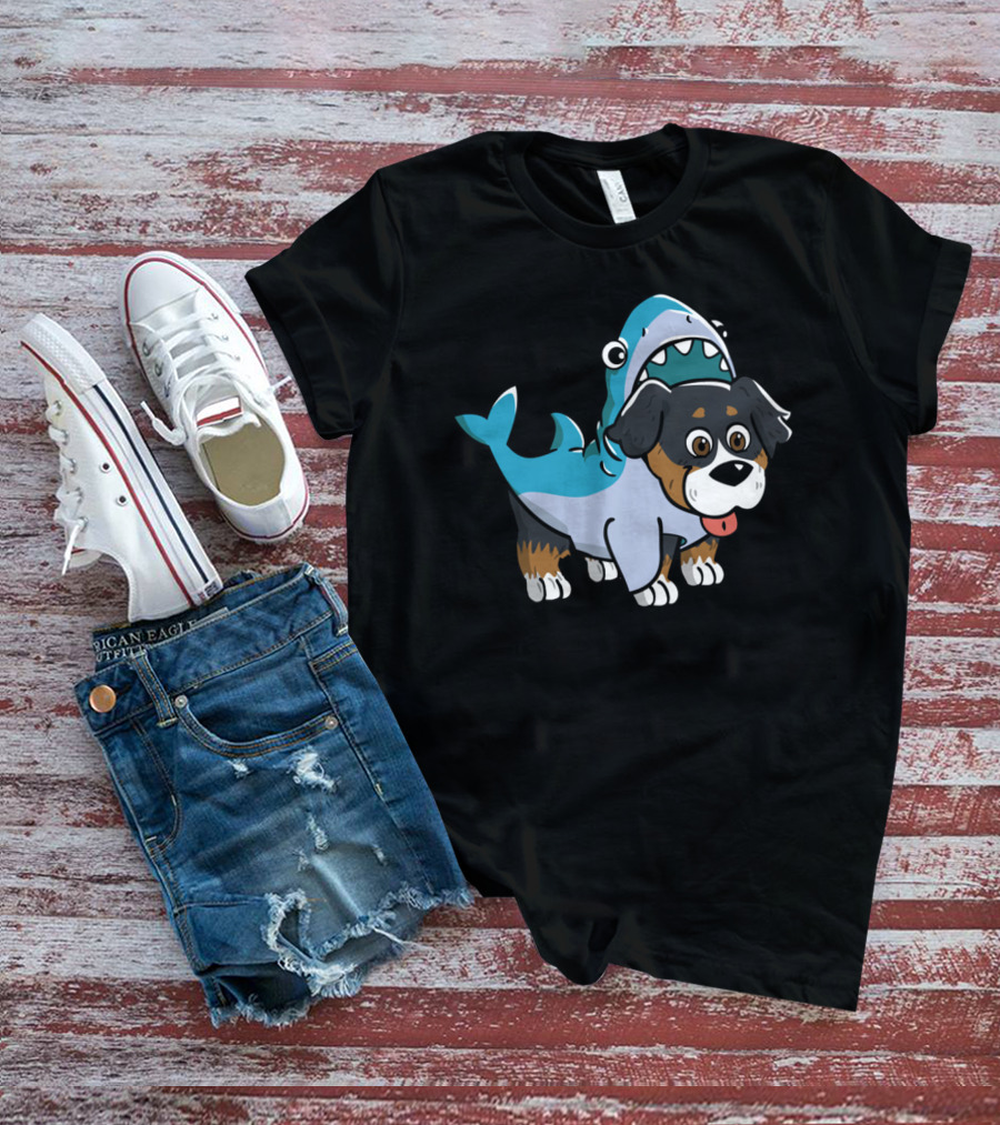 Bernese Mountain Dog In Shark Costume Fun T-Shirt