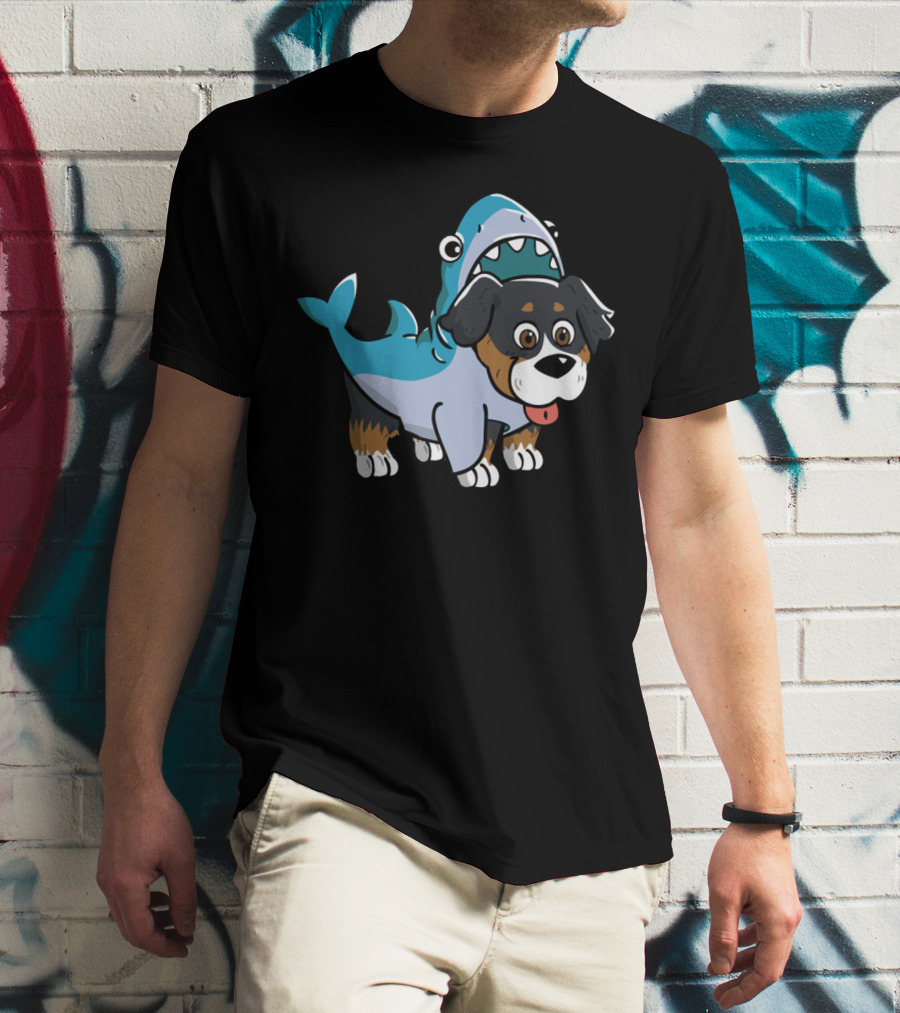 Bernese Mountain Dog In Shark Costume Fun T-Shirt