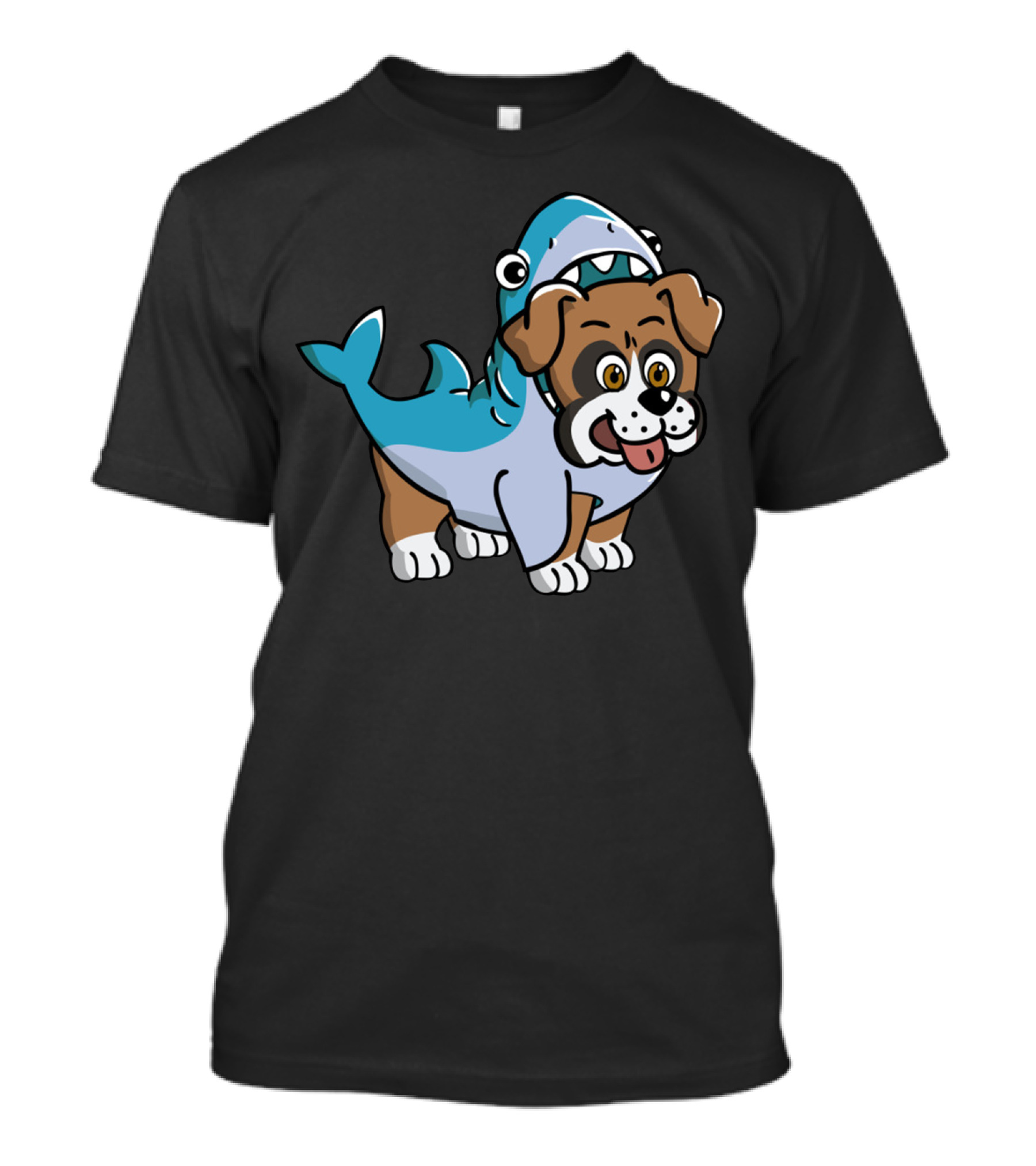 Friendly Boxer Dog In Shark Costume Playfully Walking T-Shirt